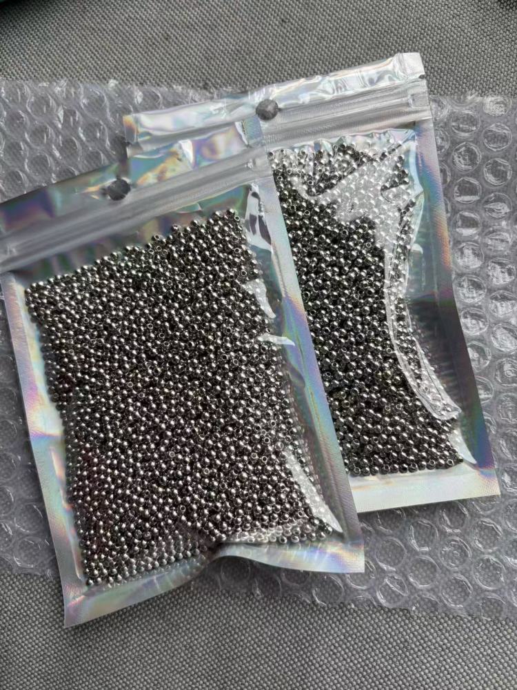 50 Grams 3mm Acrylic Mini Silver Beads