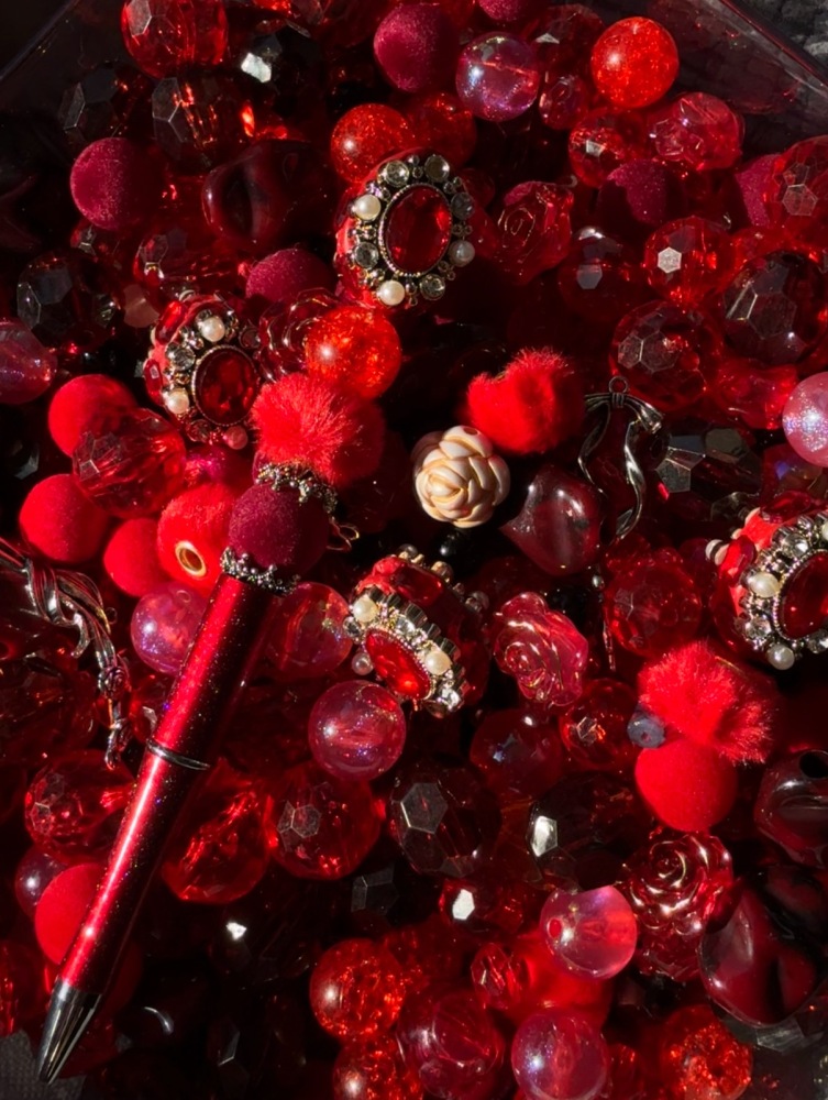 Nighttime Rose Livestream Pen Beads/Keychain Beads/Bracelet beads/Car hanging beads