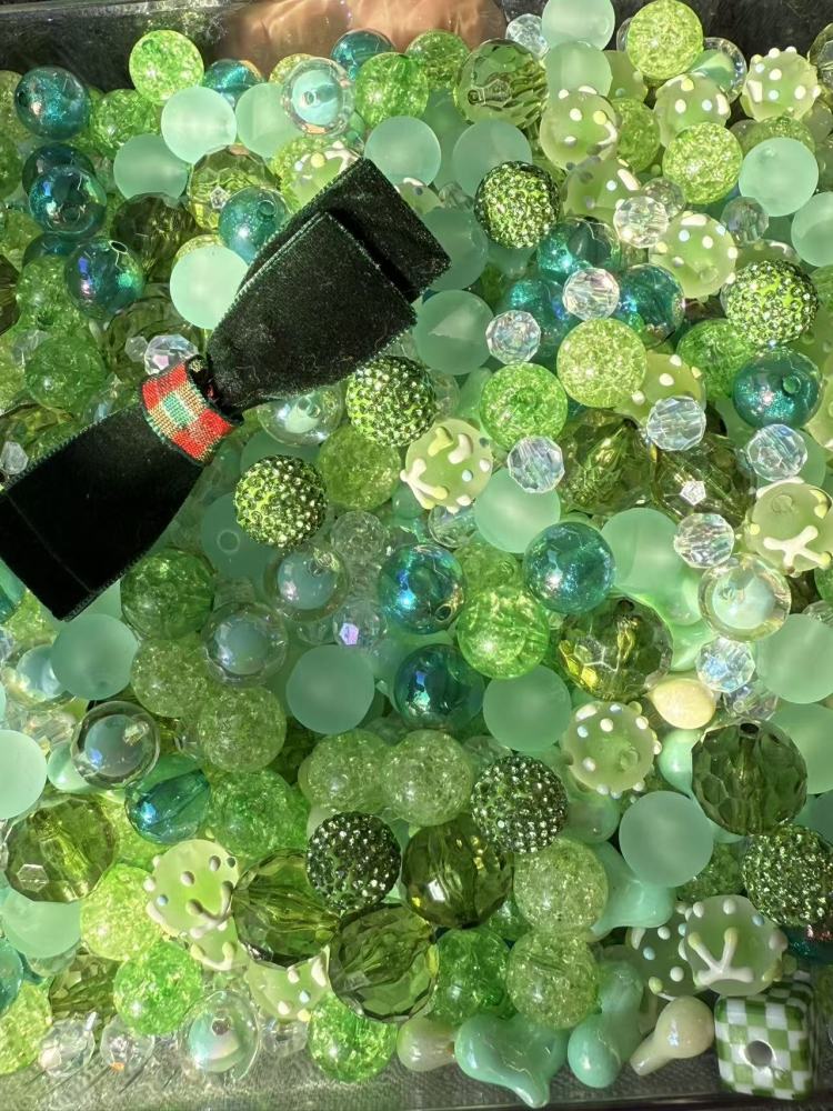 Green Party Livestream Pen Beads/Keychain Beads/Bracelet beads/Car hanging beads