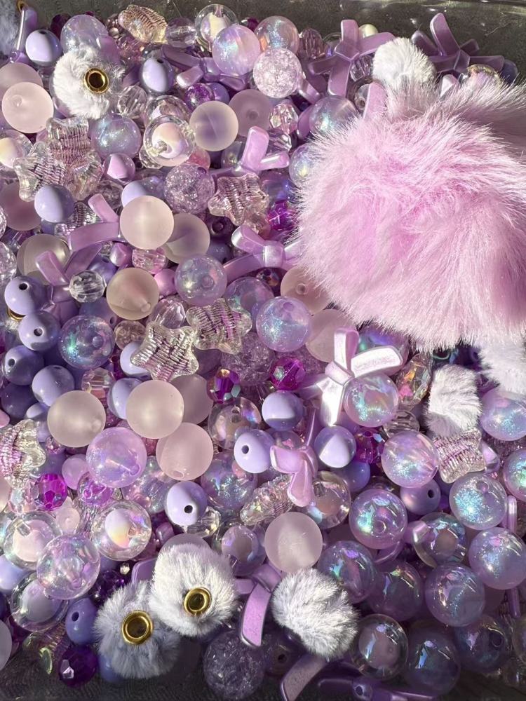 Fashion Purple Livestream Pen Beads/Keychain Beads/Bracelet beads/Car hanging beads