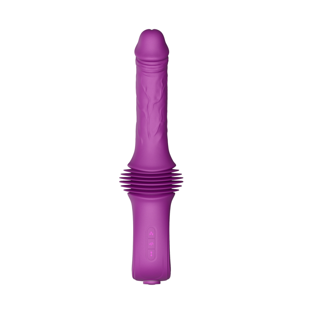 3-Speed Thrusting & 10-Vibration Mode Automatic Telescoping Wand with Warming & Suction Cup