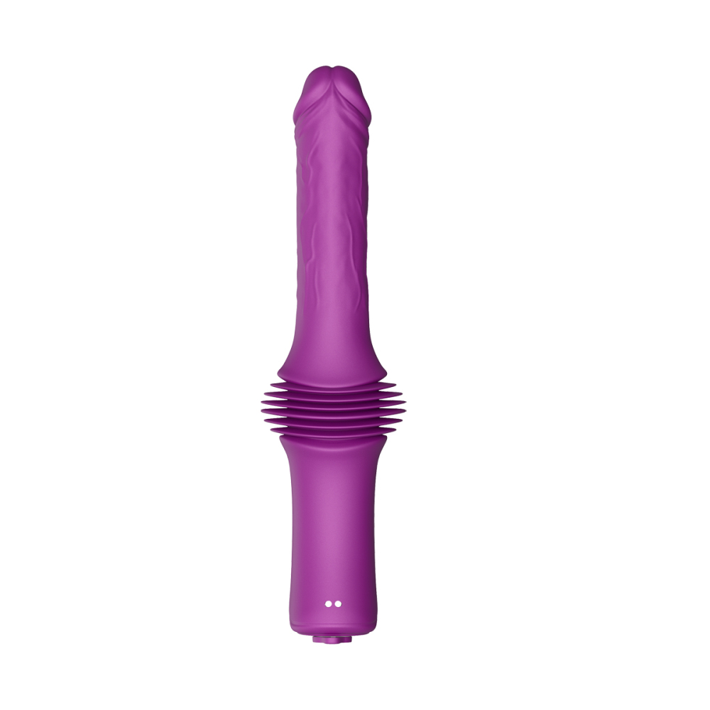 3-Speed Thrusting & 10-Vibration Mode Automatic Telescoping Wand with Warming & Suction Cup