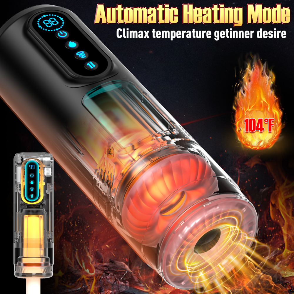 9 Rotating 9 Sucking Lcd Display Pumps & Enlargers Automatic Male Masturbator