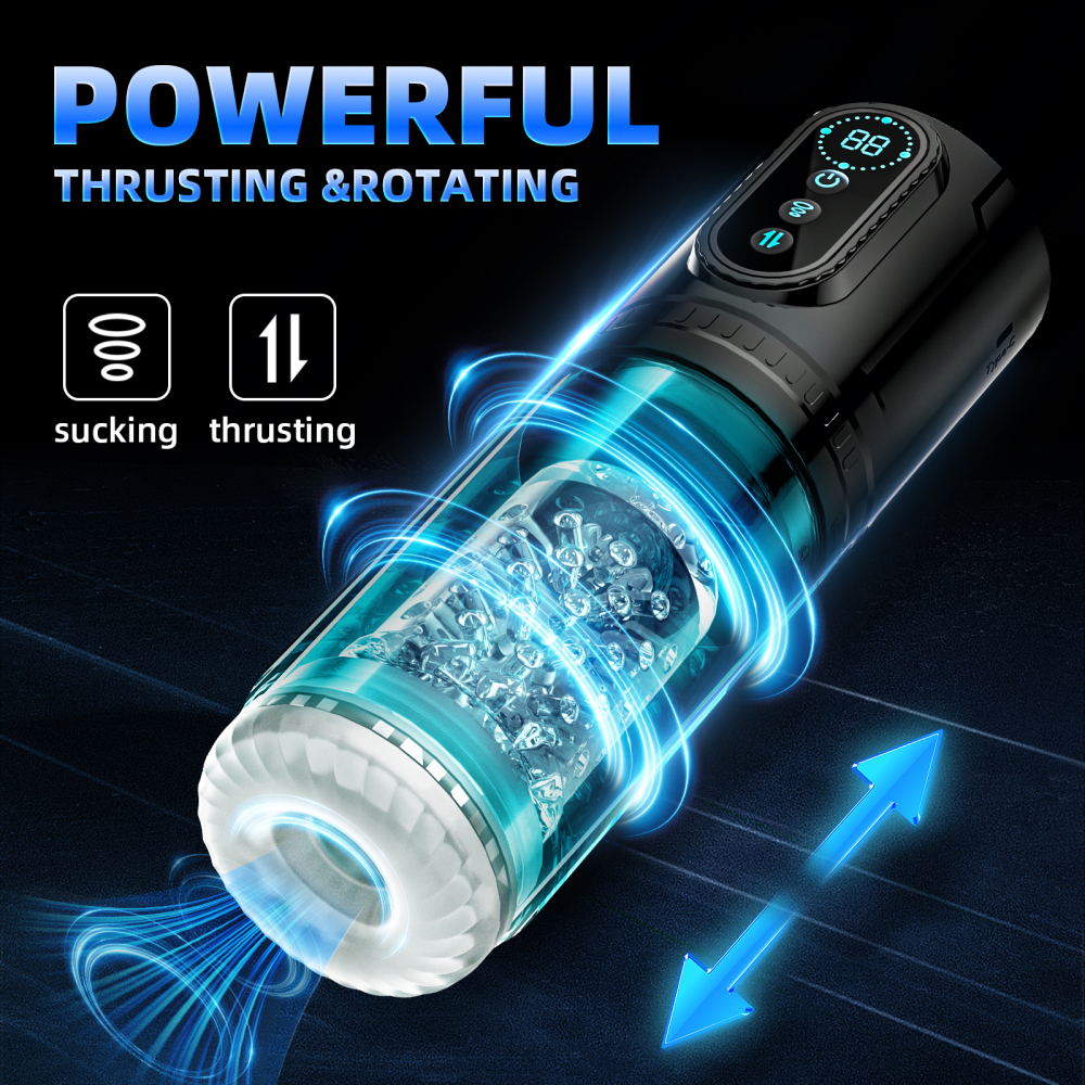 7 Rotation Suction Vacuum Pumps Masturbator Pocket Pussy Adult Male Sex Toys