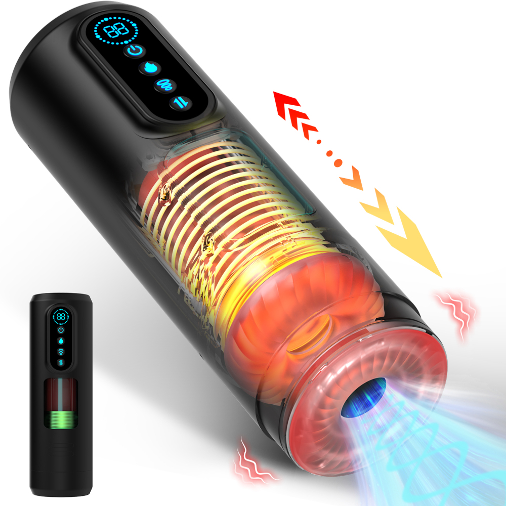 9 Rotating 9 Sucking Lcd Display Pumps & Enlargers Automatic Male Masturbator