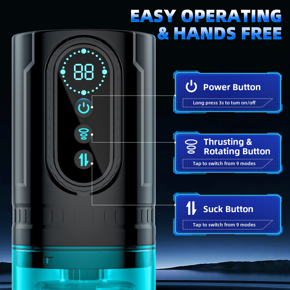 7 Rotation Suction Vacuum Pumps Masturbator Pocket Pussy Adult Male Sex Toys