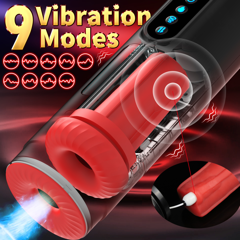 9 Rotating 9 Sucking Lcd Display Pumps & Enlargers Automatic Male Masturbator