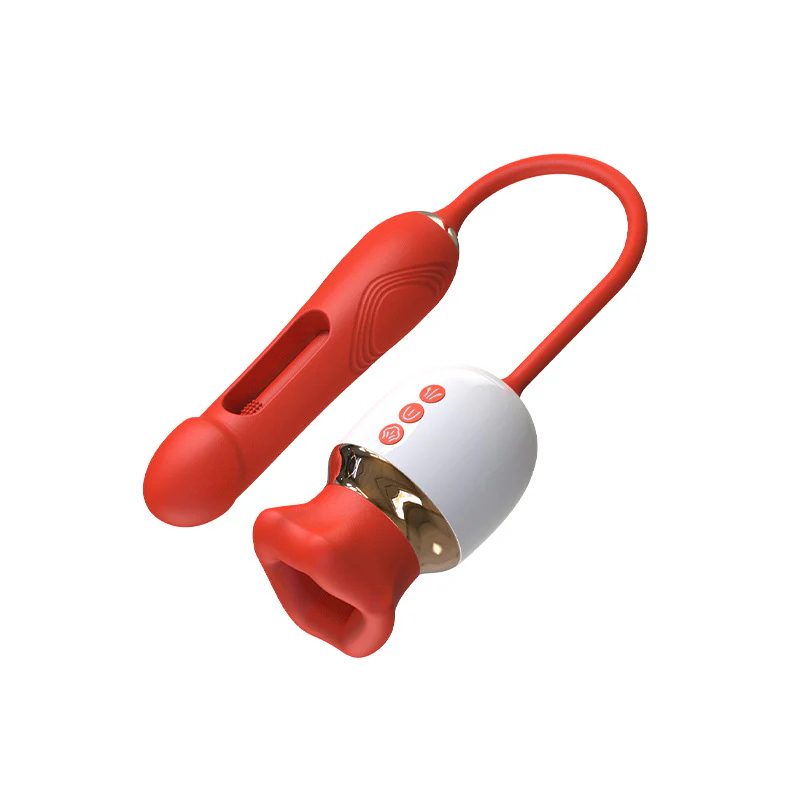 Toyshcool Rose Kiss 2 Vibrator - 4-in-1 Sucking Licking Vibrating Flapping Toy
