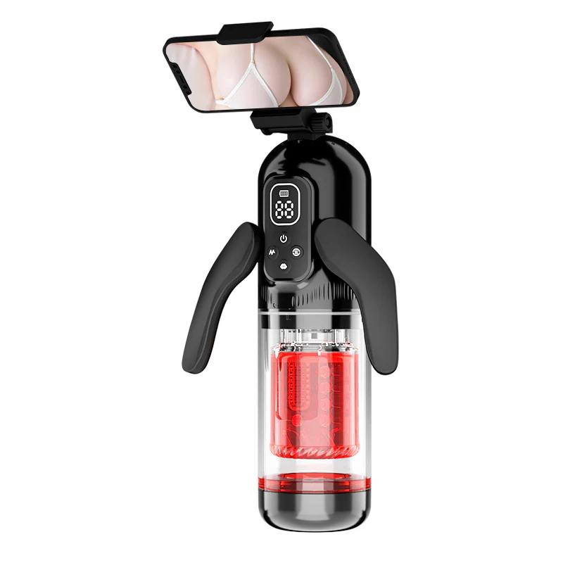 Infinity Stroker - Multi-Frequency Vibrating & Rotating Male Masturbator with Dual Handles