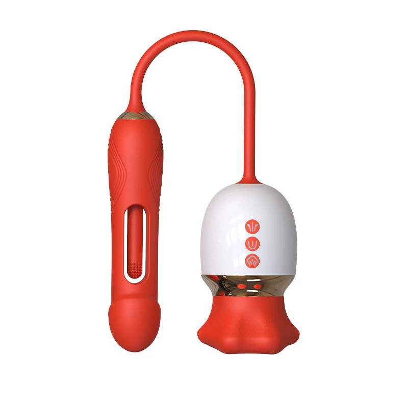 Toyshcool Rose Kiss 2 Vibrator - 4-in-1 Sucking Licking Vibrating Flapping Toy