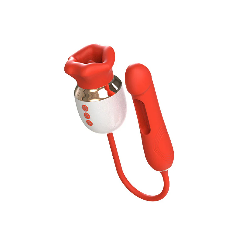 Toyshcool Rose Kiss 2 Vibrator - 4-in-1 Sucking Licking Vibrating Flapping Toy