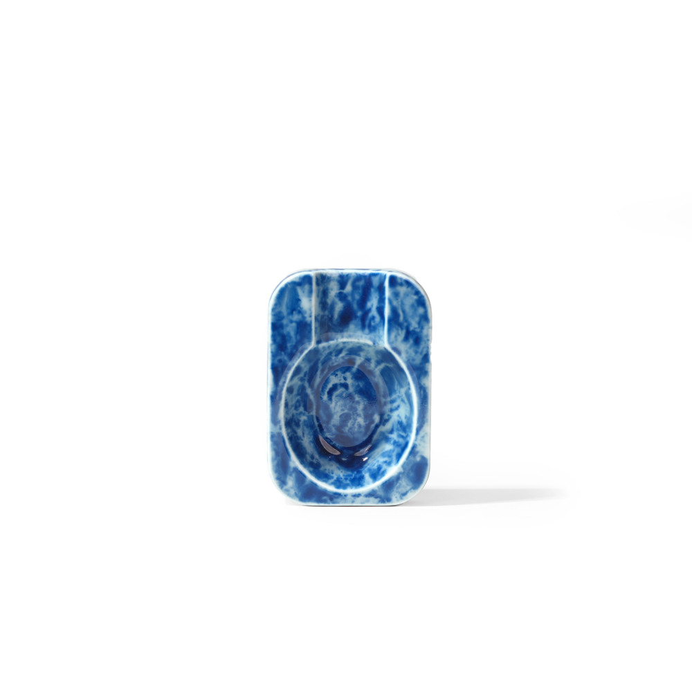 Chinese Blue Glazed Cigar Ashtray | Handcrafted Ceramic