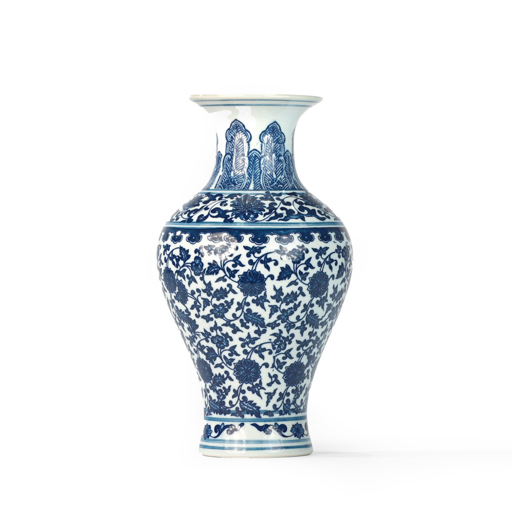 Blue & White Porcelain Vase | Classic Floral Pattern Ceramic Art Decoration