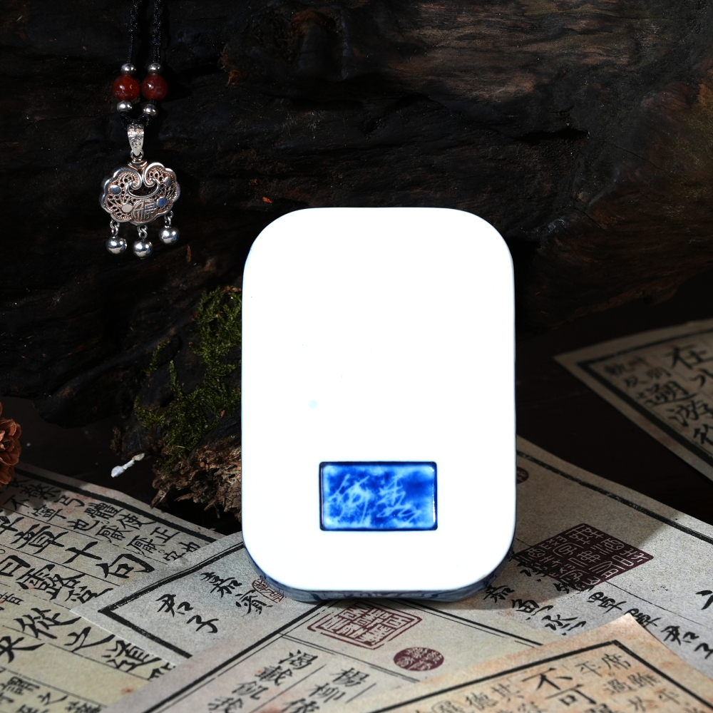 Chinese Blue Glazed Cigar Ashtray | Handcrafted Porcelain