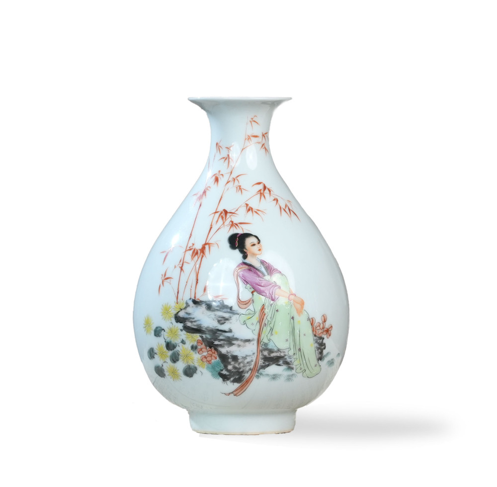 Breeze and Bamboo Shadow Porcelain Vase