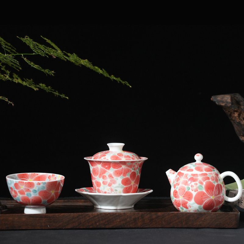 Plum Blossom Tea Set | Handcrafted Porcelain
