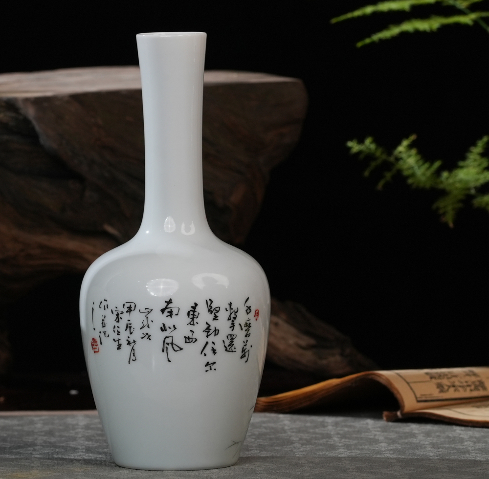 Quiet Bamboo Wind Porcelain  Hand-painted Vase