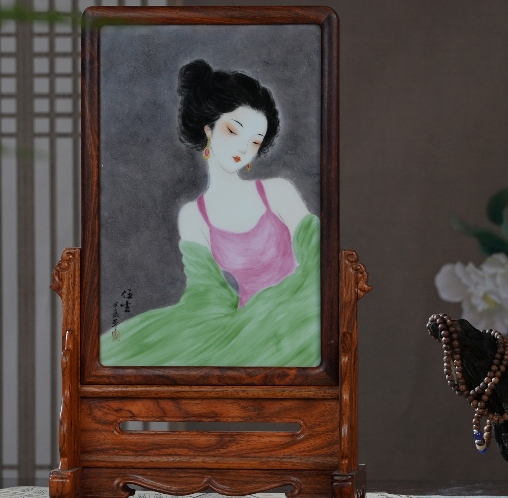 "Soft Dream Goddess" Hand-painted Porcelain Painting