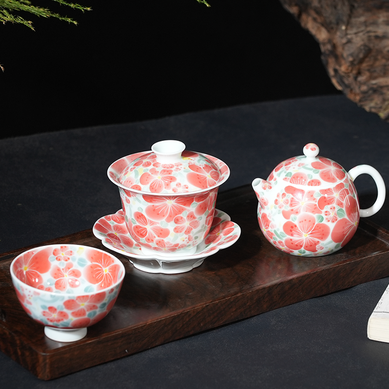 Plum Blossom Tea Set | Handcrafted Porcelain