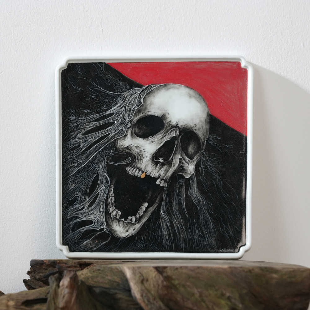 Hand-painted ceramic print - "Dance of Death"