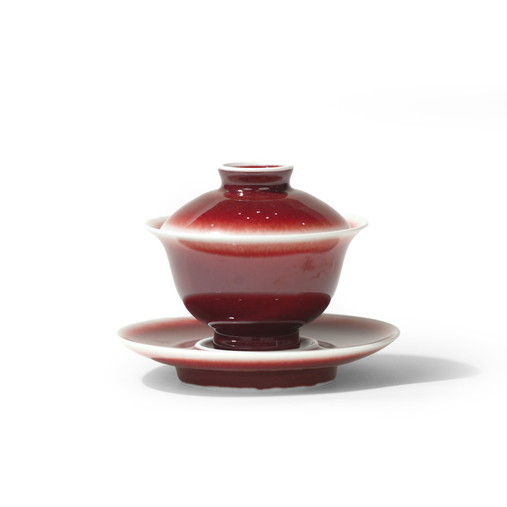 Ceramicpavilion|Langyao Red Gaiwan| Handcrafted Porcelain