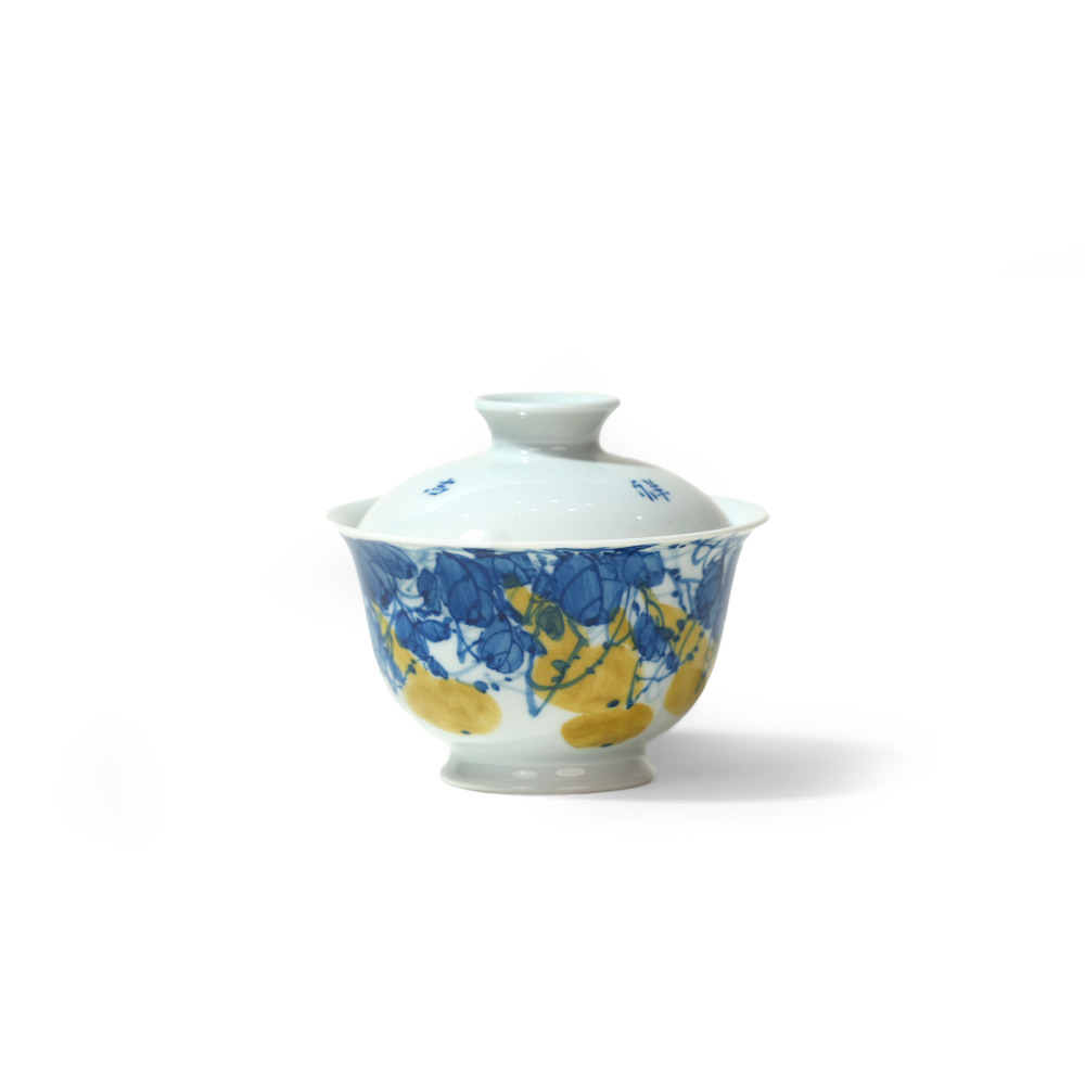 Ceramicpavilion| Yellow Gourd Gaiwan| Handcrafted Porcelain