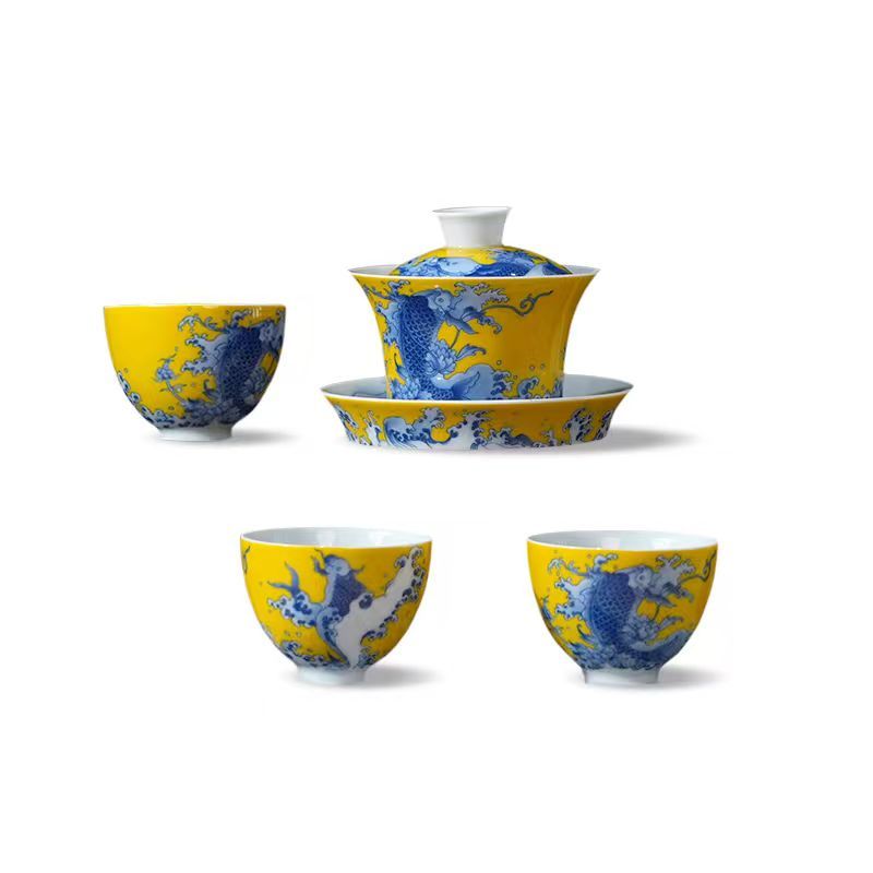 Ceramicpavilion|Freedom of Fish Gaiwan|Jingdezhen Porcelain