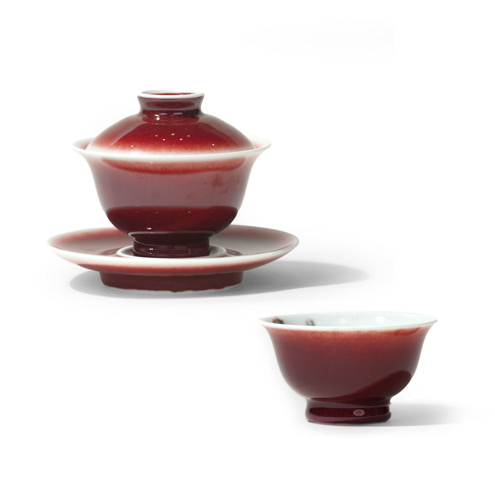 Ceramicpavilion|Langyao Red Gaiwan| Handcrafted Porcelain