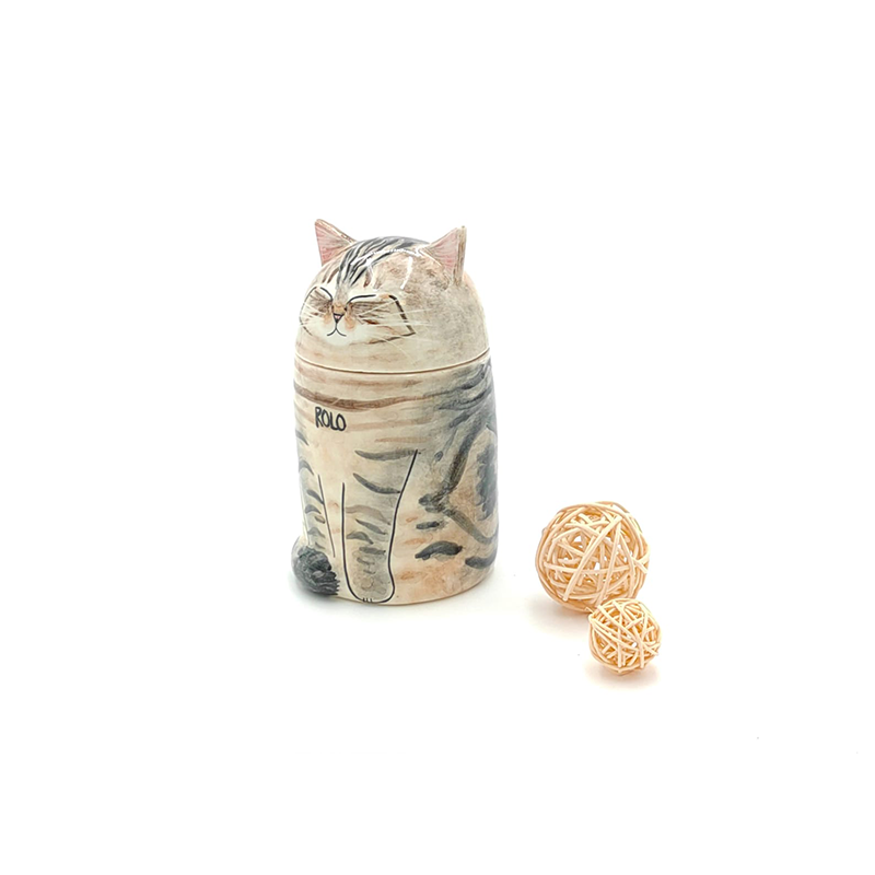 Ceramicpavilion|Handmade Personalized Pet Urn – Custom Ceramic Memorial Box for Ashes with Optional Name Engraving