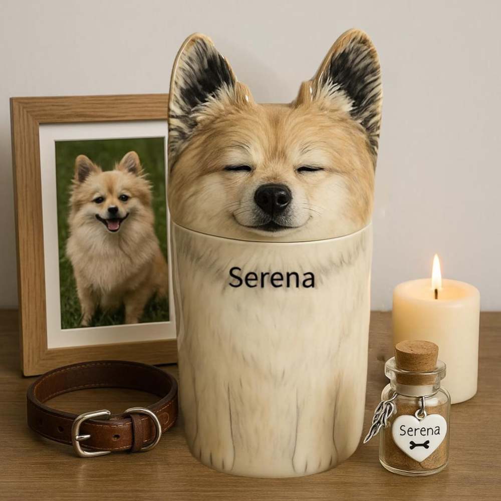 Ceramicpavilion|Handmade Ceramic Dog Urn for Ashes NZ – Custom Hand-Painted Memorial Keepsake | Free international shipping