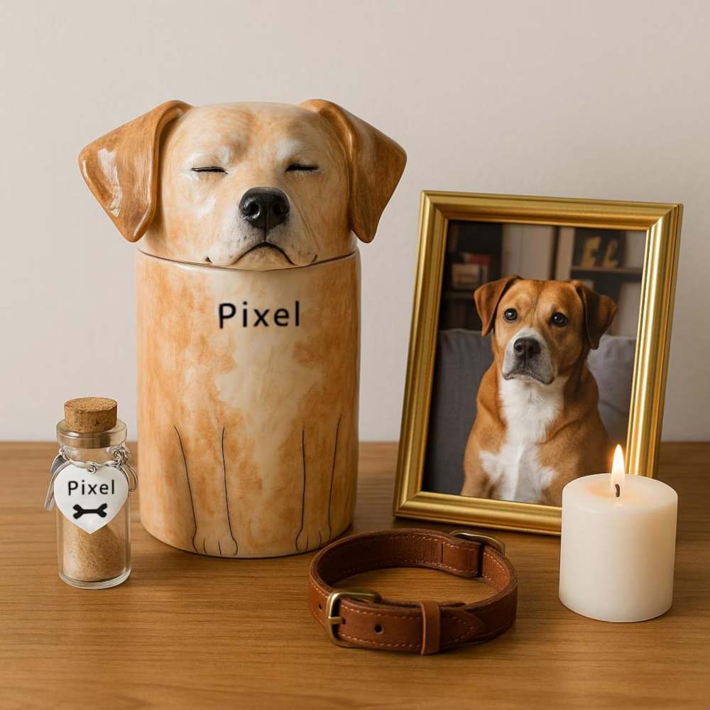 Ceramicpavilion|Handmade Ceramic Dog Urn for Ashes NZ – Custom Hand-Painted Memorial Keepsake | Free international shipping