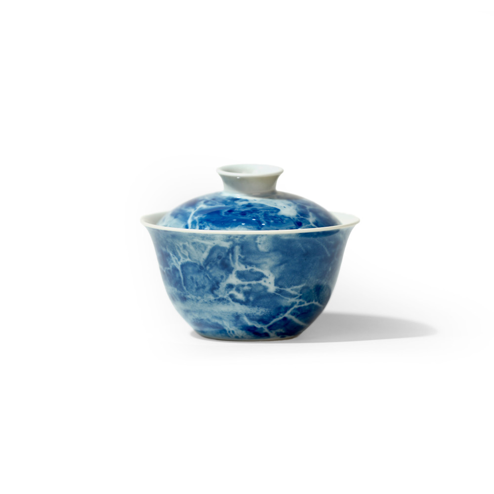 Ceramicpavilion|The Sound of Sea Gaiwan|Handpainted|Porcelain