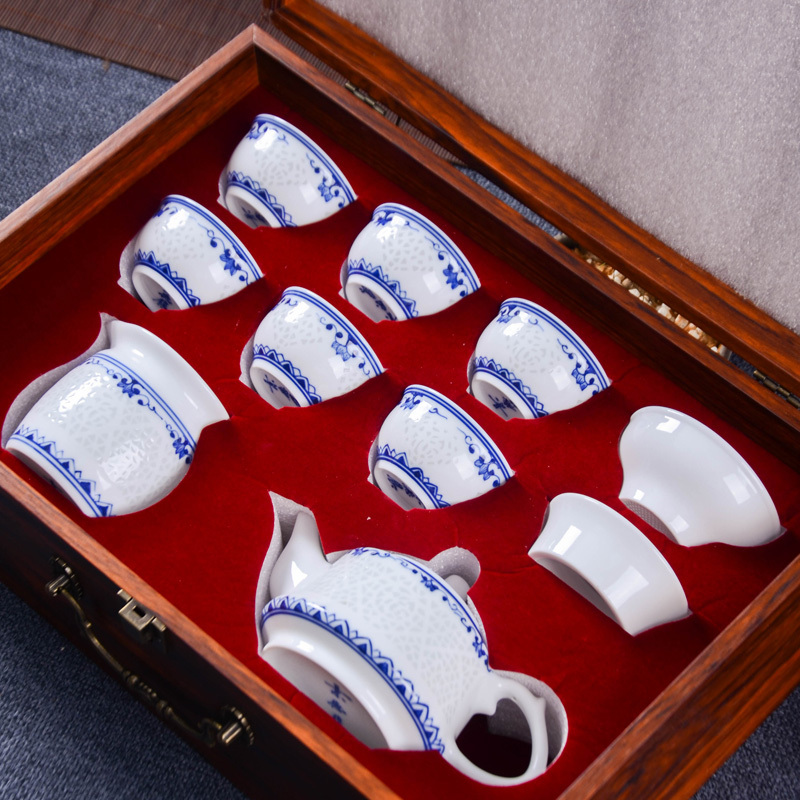 Ceramicpavilion|Diamond Linglong Porcelain Tea Set|Handpainted