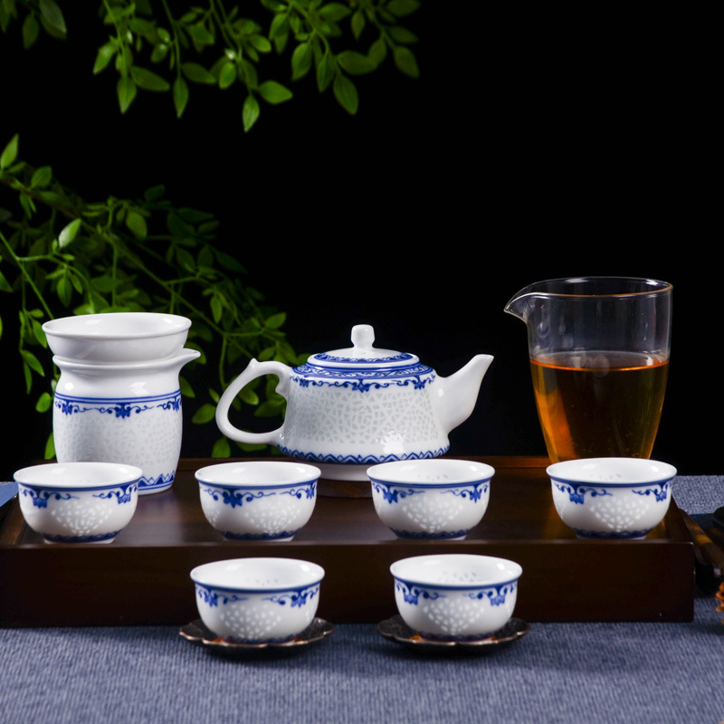 Ceramicpavilion|Diamond Linglong Porcelain Tea Set|Handpainted