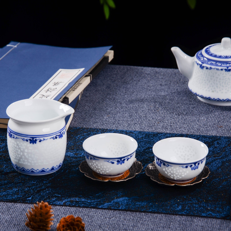 Ceramicpavilion|Diamond Linglong Porcelain Tea Set|Handpainted