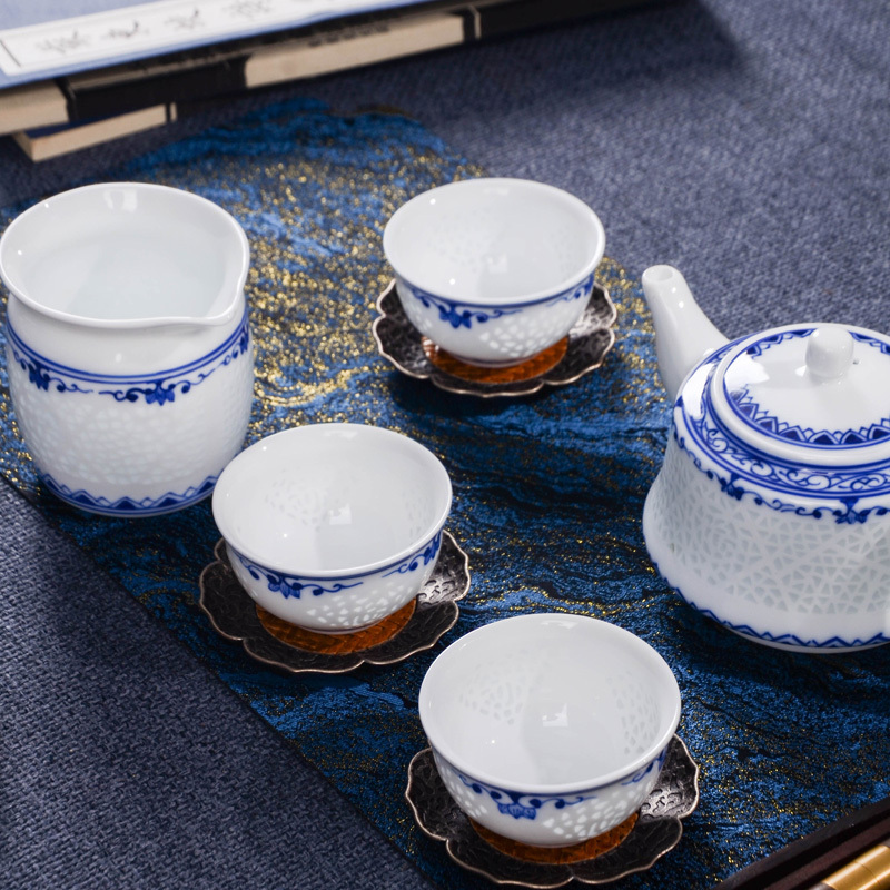Ceramicpavilion|Diamond Linglong Porcelain Tea Set|Handpainted