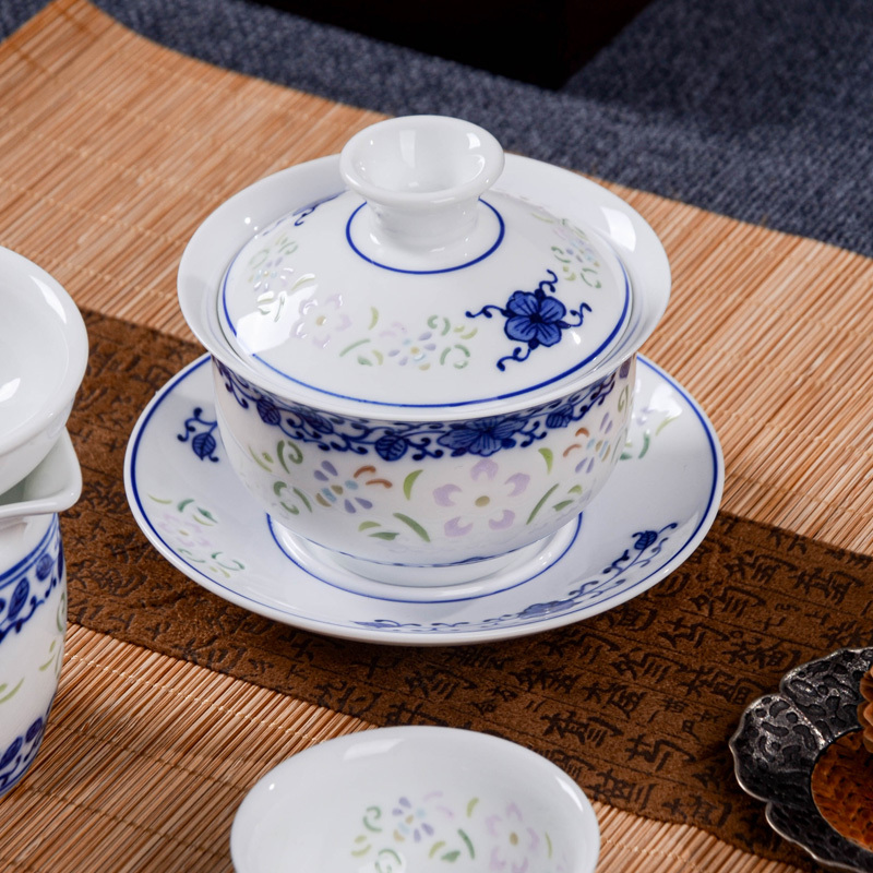 Ceramicpavilion|Floral Linglong Porcelain Tea Set|Handpainted