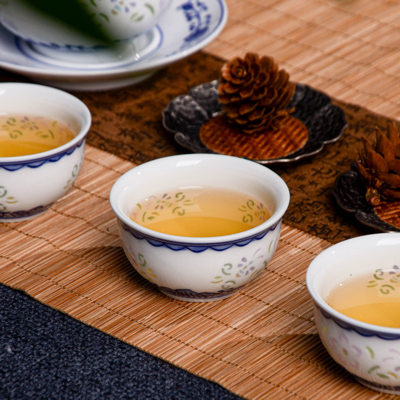 Ceramicpavilion|Floral Linglong Porcelain Tea Set|Handpainted