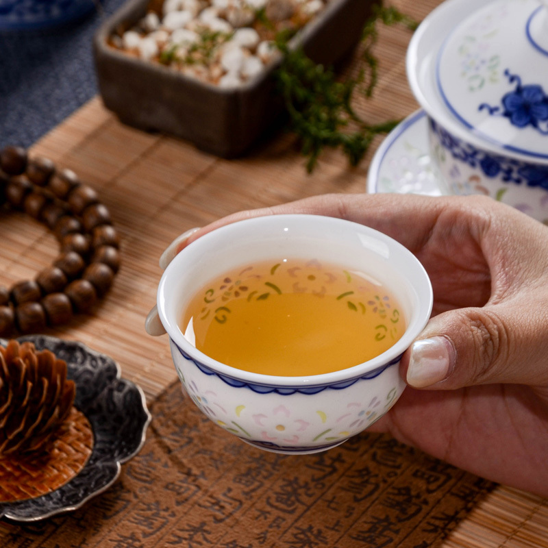 Ceramicpavilion|Floral Linglong Porcelain Tea Set|Handpainted