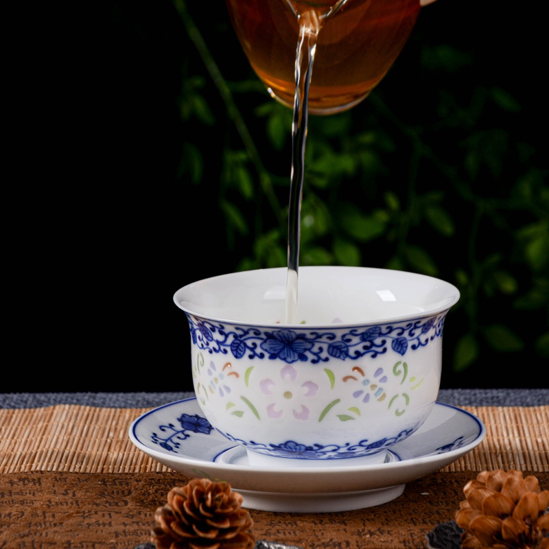 Ceramicpavilion|Floral Linglong Porcelain Tea Set|Handpainted