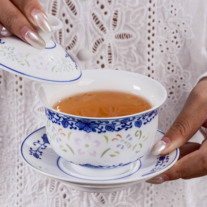 Ceramicpavilion|Floral Linglong Porcelain Tea Set|Handpainted