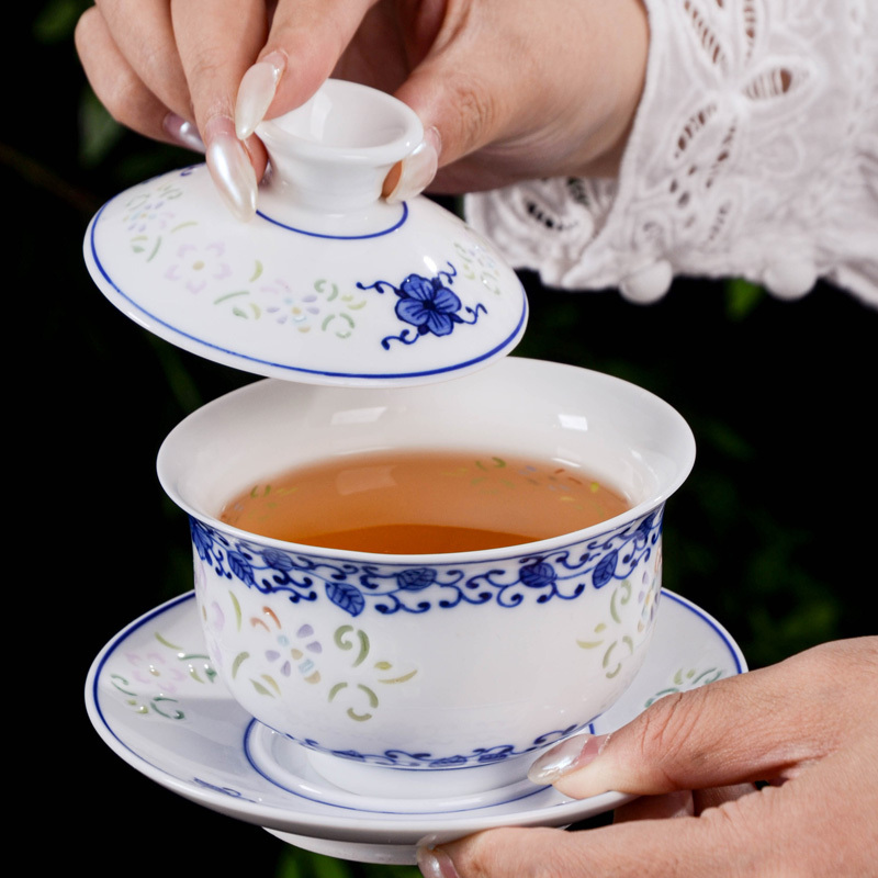 Ceramicpavilion|Floral Linglong Porcelain Tea Set|Handpainted