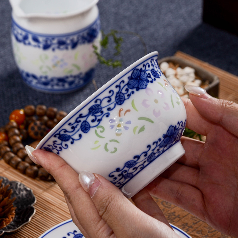 Ceramicpavilion|Floral Linglong Porcelain Tea Set|Handpainted