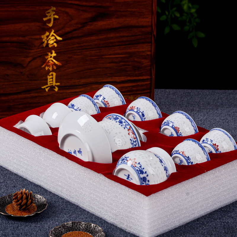 Ceramicpavilion|Scrolling Lotus Linglong Porcelain Tea Set