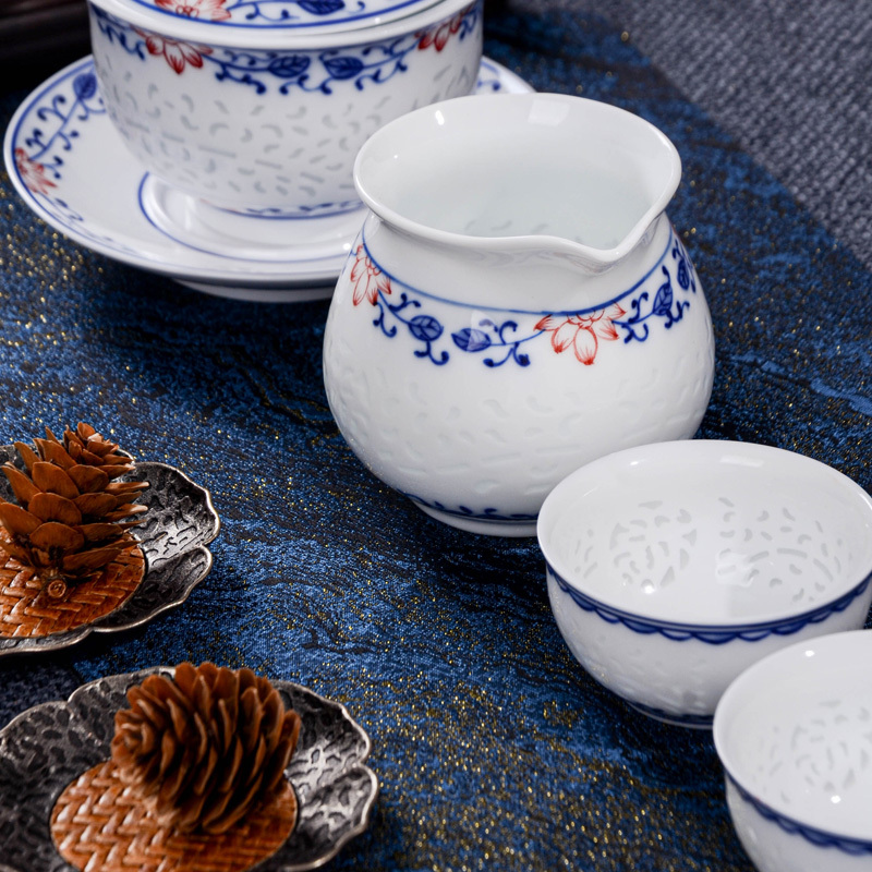 Ceramicpavilion|Scrolling Lotus Linglong Porcelain Tea Set