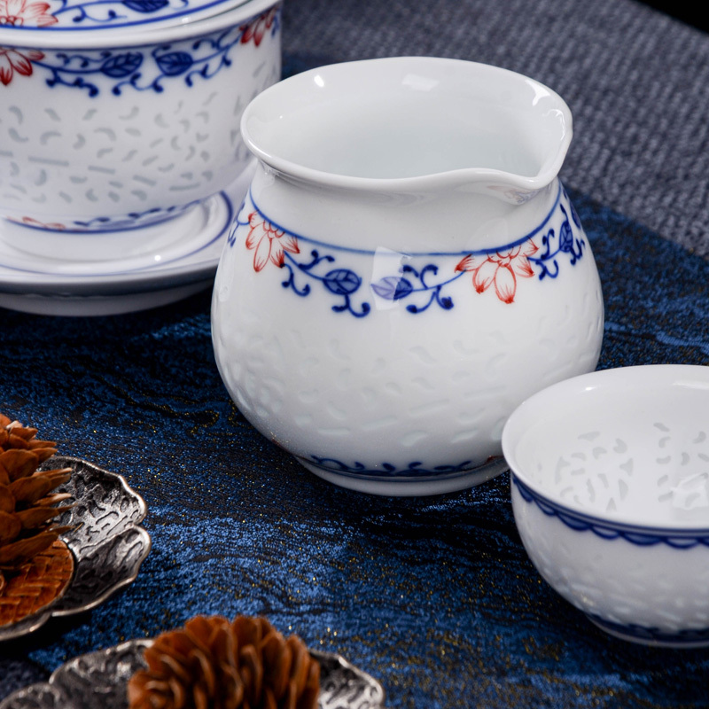 Ceramicpavilion|Scrolling Lotus Linglong Porcelain Tea Set