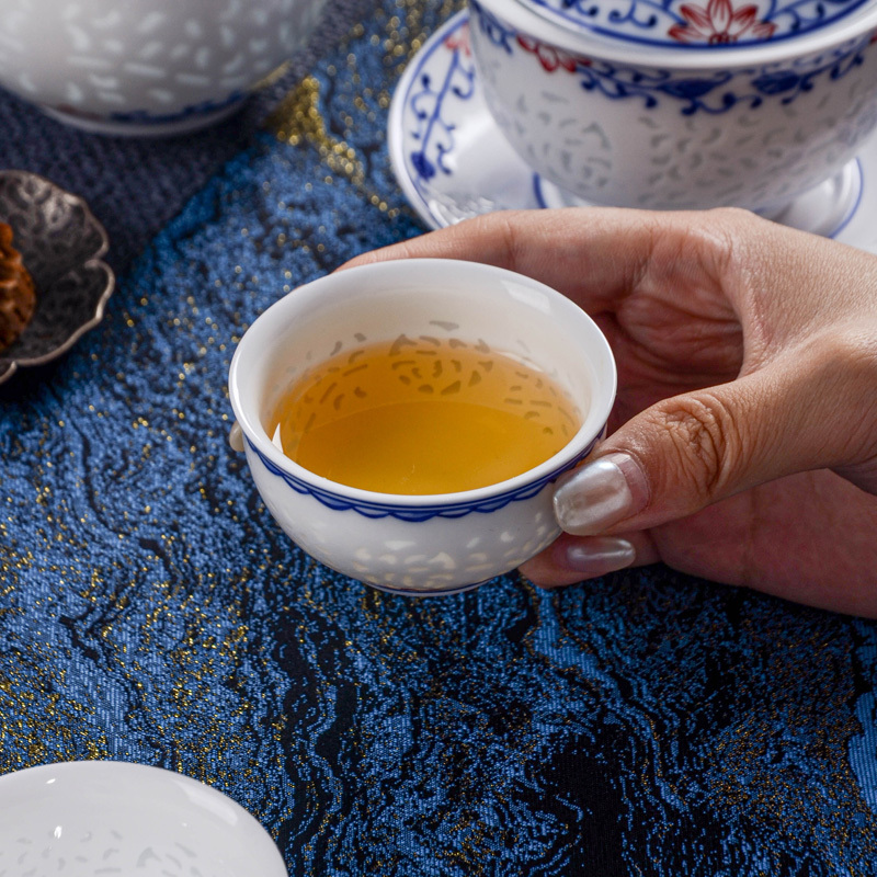 Ceramicpavilion|Scrolling Lotus Linglong Porcelain Tea Set