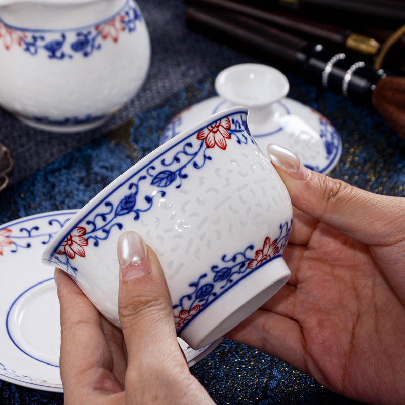 Ceramicpavilion|Scrolling Lotus Linglong Porcelain Tea Set