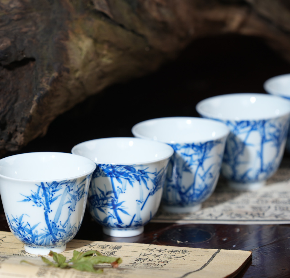 Ceramicpavilion|Bamboo Shadow Gaiwan|Jingdezhen Porcelain