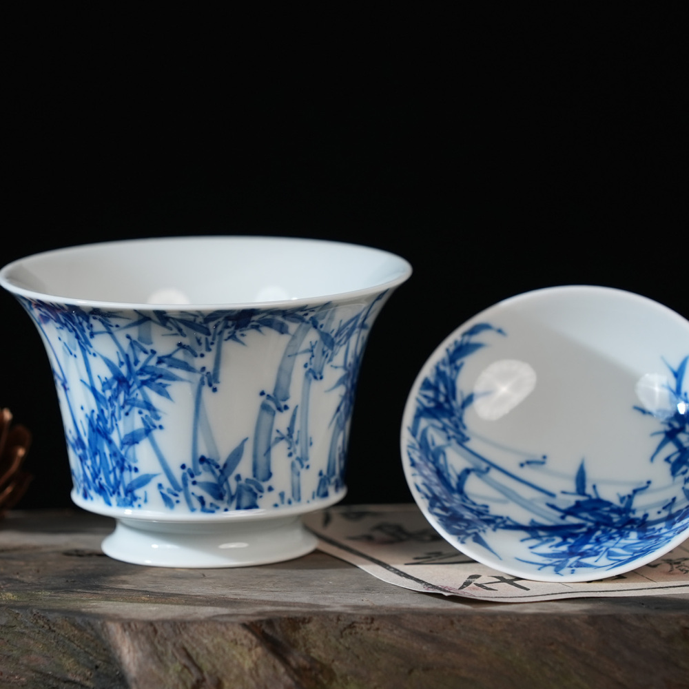 Ceramicpavilion|Bamboo Shadow Gaiwan|Jingdezhen Porcelain
